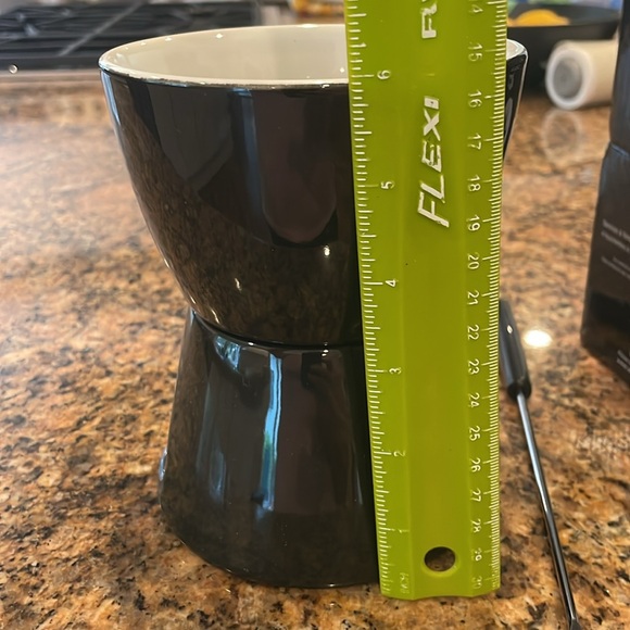 Maxwell & Williams Clique 3 pc black & white fondue pot - only 1 fondue fork - Picture 7 of 7